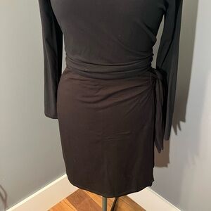 Torrid Black Ruched Wrap Skirt Long Sleeve